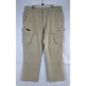 Grundens Breakwater Cargo Fishing Pants Mens Size 40/30 Beige Stretch Nylon